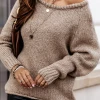 MY Smaibulun | CHESTERFIELD Beige Oversized Collar Knit Sweater