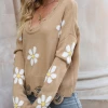 QDYH Smaibulun | Daisy Ripped Detailed Knit Beige Sweater