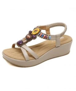 S/S 2022 SIKETU | BEIGE STONE-EMBELLISHED WEDGE