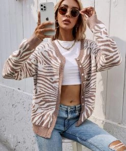 MY Smaibulun | Tiger Year Animal Patterned Knit Cardigan - Beige NEW ARRIVALS