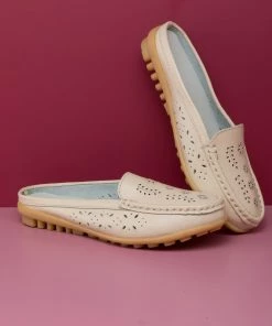 ATC Laser Cut Out Mules Loafers - Women