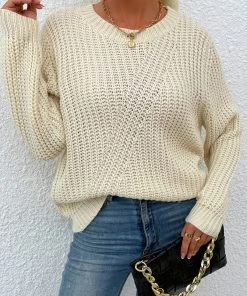 MY Smaibulun | LECIA Beige Crew Neck Knit Top