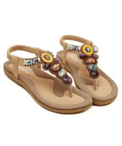 SIKETU | BEIGE BEADED SANDAL