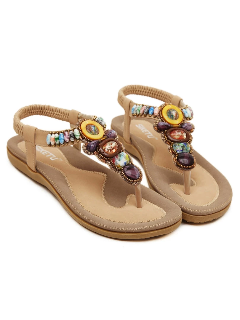 SIKETU | BEIGE BEADED SANDAL 1 SIKETU | BEIGE BEADED SANDAL