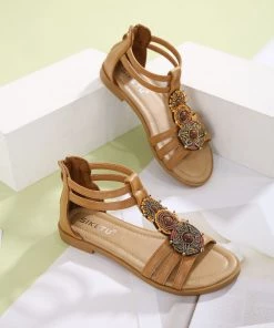 SIKETU | Beige Boho Gladiator Sandals