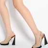 Jady Rose NEW ARRIVALS JadyRose | Peep-Toe Beige Leather Classic Slingback