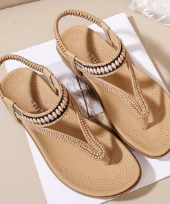 Beaded Slingback Slides Flat Sandals - SIKETU New In Shoes