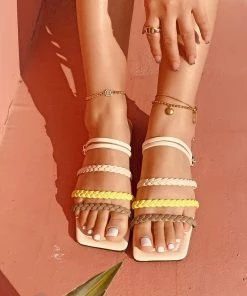 HT New In Shoes En Bloom | REVERE WOVEN SLIDES BEIGE