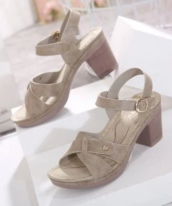 Single Metal Stud Cross Upper Heel Sandals - SIKETU New In Shoes