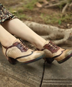 SOFFIA | Genuine Leather Floral Embossed Adele Low Heel Oxford Shoes New In Shoes