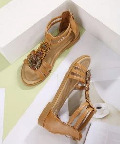 SIKETU | Beige Boho Gladiator Sandals