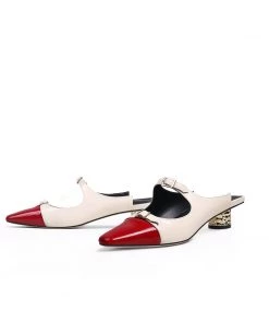 Jady Rose NEW ARRIVALS JadyRose | Cutout-Strap Dalena Block Low-Heel Mule - Beige