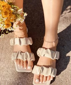 HT New In Shoes En Bloom | RUBI BEIGE SLIDES
