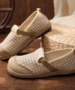 TC Houndstooth Embossed Linen Espadrilles - Cactus Rose Shop Sandals
