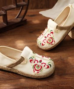 TC Shop Sandals Totem Abstract Embroidered Round Toe Espadrilles Loafers- Cactus Rose 15 TC Shop Sandals Totem Abstract Embroidered Round Toe Espadrilles Loafers- Cactus Rose