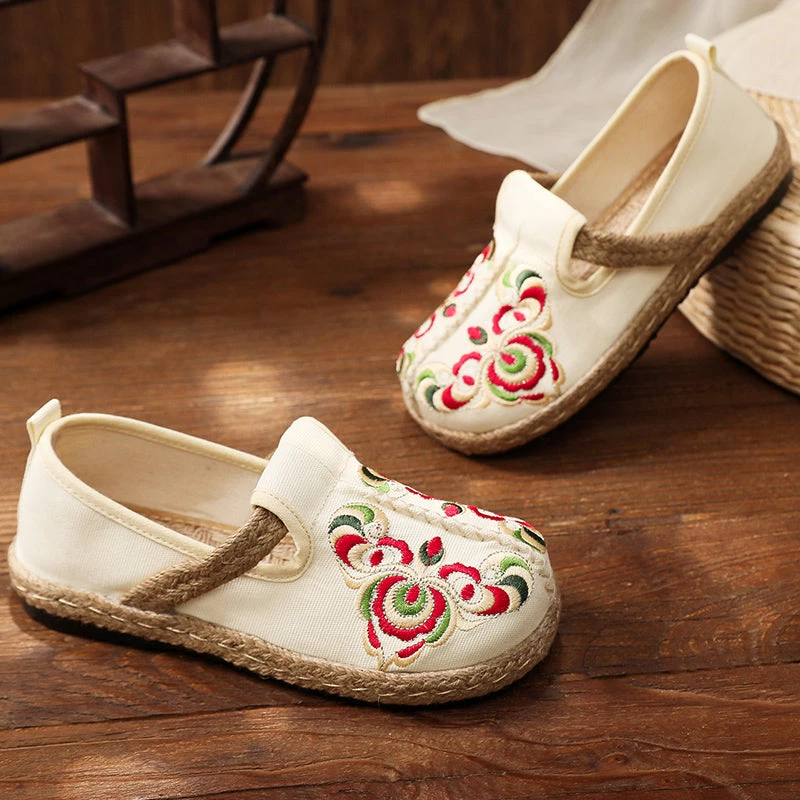 TC Shop Sandals Totem Abstract Embroidered Round Toe Espadrilles Loafers- Cactus Rose 3 TC Shop Sandals Totem Abstract Embroidered Round Toe Espadrilles Loafers- Cactus Rose