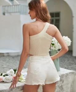 MY JORDYN KNIT CROP TOP - BEIGE