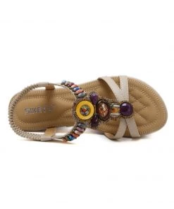 S/S 2022 SIKETU | BEIGE STONE-EMBELLISHED WEDGE