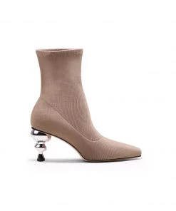 Jady Rose NEW ARRIVALS JadyRose | Aladdin Lamp Heel Stretch Upper Sock Boot - Beige