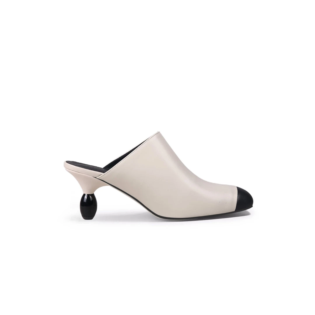 Jady Rose JadyRose | Bead Heel Black Toe Slice Mule 8 Jady Rose JadyRose | Bead Heel Black Toe Slice Mule