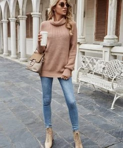 MY Smaibulun | ILLY Turtleneck Basic Knit Sweater - Beige