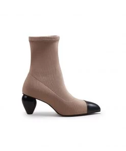 Jady Rose JadyRose | Mid-Heel Stretch Upper Sock Boot - Beige NEW ARRIVALS 10 Jady Rose JadyRose | Mid-Heel Stretch Upper Sock Boot - Beige NEW ARRIVALS