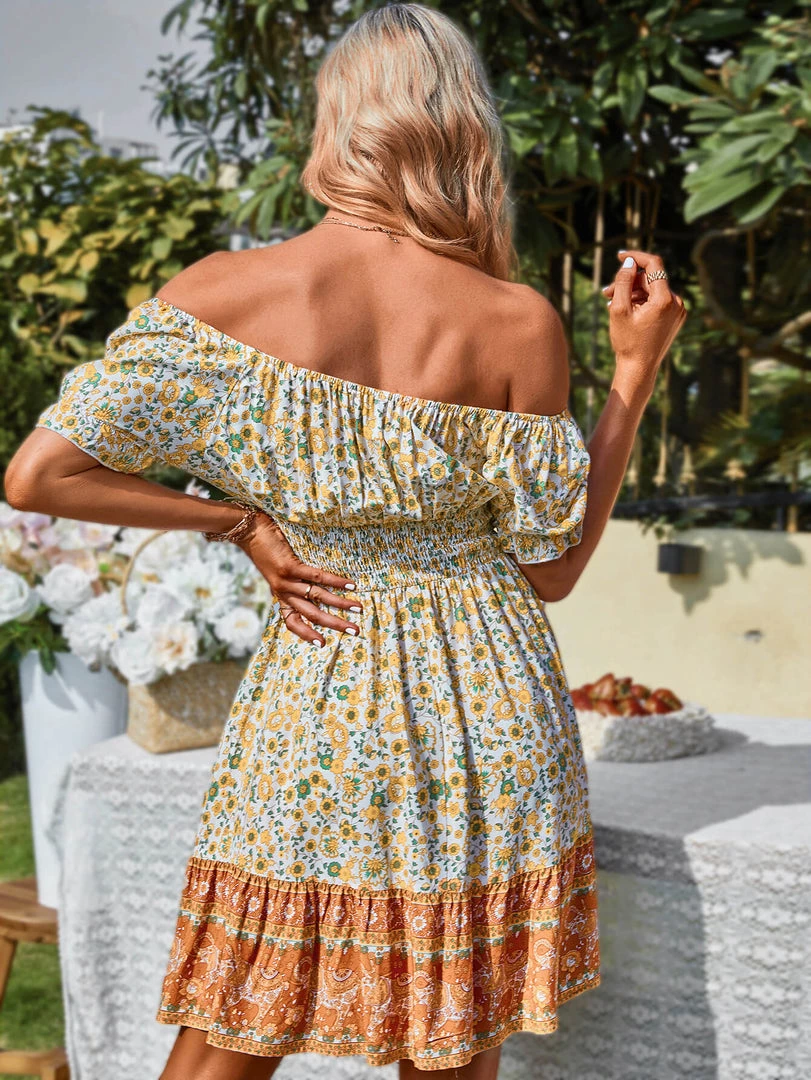 DY NALAH BOHO DRESS - BEIGE PRINT NEW ARRIVALS 3 DY NALAH BOHO DRESS - BEIGE PRINT NEW ARRIVALS