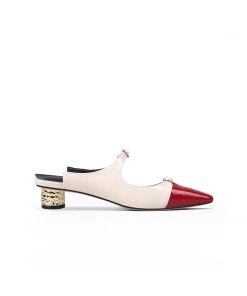 Jady Rose NEW ARRIVALS JadyRose | Cutout-Strap Dalena Block Low-Heel Mule - Beige
