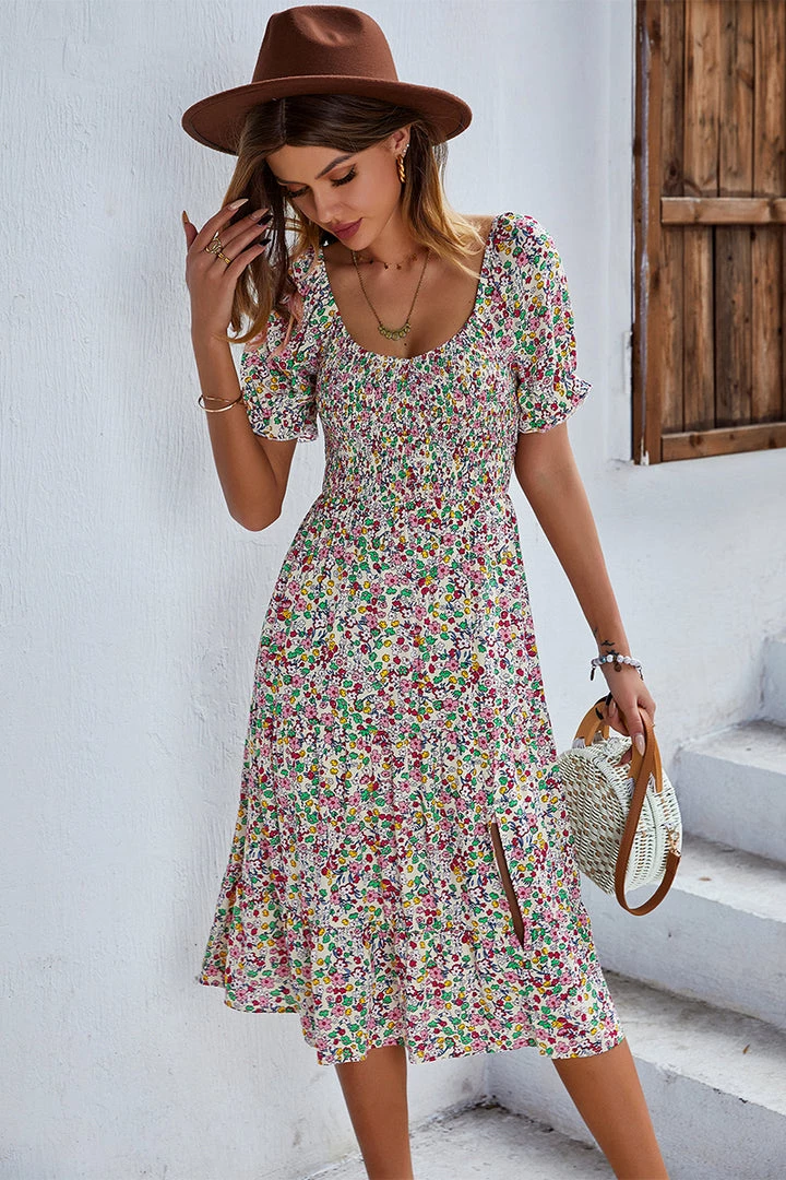 DY EFFRONTE MIDI DRESS - BEIGE PRINT New In Clothing 3 DY EFFRONTE MIDI DRESS - BEIGE PRINT New In Clothing