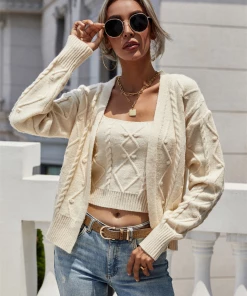 MY Smaibulun | RACHAELS Knit Cardigan Set - Beige NEW ARRIVALS