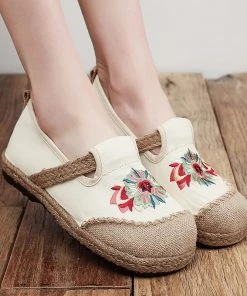 TC Shop Sandals Embroidered Abstract Flower Espadrilles - Cactus Rose