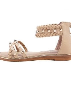 Stud Braided Ankle-Strap Sandals - SIKETU New In Shoes