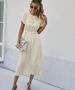 DY IOLANA Midi Dress - Beige NEW ARRIVALS