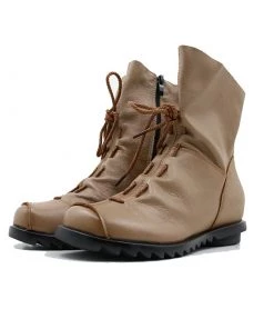 XR Rumour Has It | Lace-Up Ruched Leather Ankle Boots