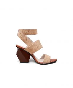 Jady Rose JadyRose | REEMA Block Heel Sawdust Leather Gladiator