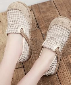 TC Houndstooth Embossed Linen Espadrilles - Cactus Rose Shop Sandals