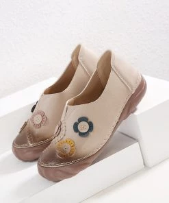 Applique Stitch Nonskid Loafers - SIKETU