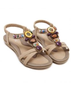 SIKETU | BEIGE STONE-EMBELLISHED SANDAL S/S 2022