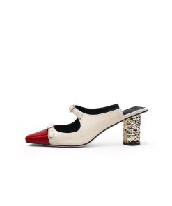 Jady Rose JadyRose | Bar-Accent Golden Mid Heel Leather Mules Loafer - Beige NEW ARRIVALS 22 Jady Rose JadyRose | Bar-Accent Golden Mid Heel Leather Mules Loafer - Beige NEW ARRIVALS