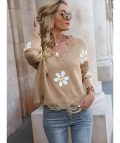 QDYH Smaibulun | Daisy Ripped Detailed Knit Beige Sweater 8 QDYH Smaibulun | Daisy Ripped Detailed Knit Beige Sweater