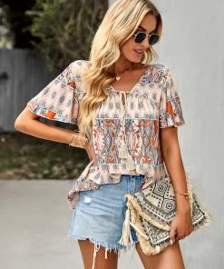 DY DOMO BOHO TOP - BEIGE New In Clothing