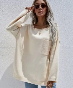 MY Smaibulun | DORETTA Beige Oversized Front Pocket Knit Sweater New In Clothing 12 MY Smaibulun | DORETTA Beige Oversized Front Pocket Knit Sweater New In Clothing