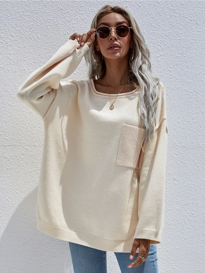 MY Smaibulun | DORETTA Beige Oversized Front Pocket Knit Sweater New In Clothing 6 MY Smaibulun | DORETTA Beige Oversized Front Pocket Knit Sweater New In Clothing