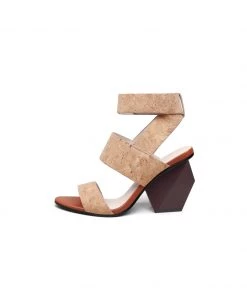 Jady Rose JadyRose | REEMA Block Heel Sawdust Leather Gladiator