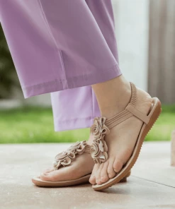 SIKETU | Apricot Rosette Sandals NEW ARRIVALS