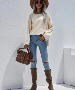 MY Smaibulun | DORETTA Beige Oversized Front Pocket Knit Sweater New In Clothing 10 MY Smaibulun | DORETTA Beige Oversized Front Pocket Knit Sweater New In Clothing