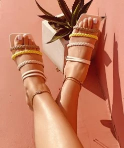 HT New In Shoes En Bloom | REVERE WOVEN SLIDES BEIGE