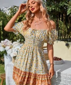 DY NALAH BOHO DRESS - BEIGE PRINT NEW ARRIVALS 10 DY NALAH BOHO DRESS - BEIGE PRINT NEW ARRIVALS