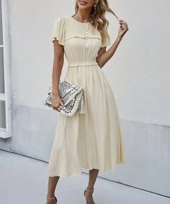 DY IOLANA Midi Dress - Beige NEW ARRIVALS