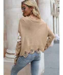 QDYH Smaibulun | Daisy Ripped Detailed Knit Beige Sweater 9 QDYH Smaibulun | Daisy Ripped Detailed Knit Beige Sweater
